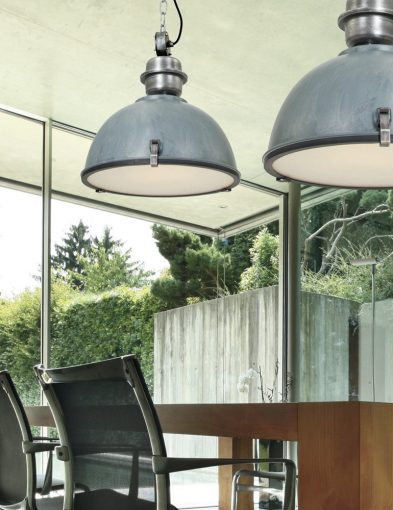 Robuste Fabriklampe Steinhauer Bikkel Grau ∅42cm - Vivaleuchten.de