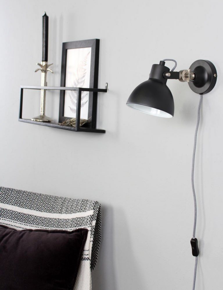 Industrielle Wandlampe Mexlite Cera schwarz ∅13cm - Vivaleuchten.de