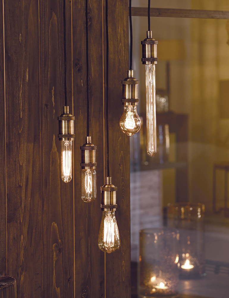 Gemütliche 5-flammige Hängelampe Schwarz mit Stahl Light & Living