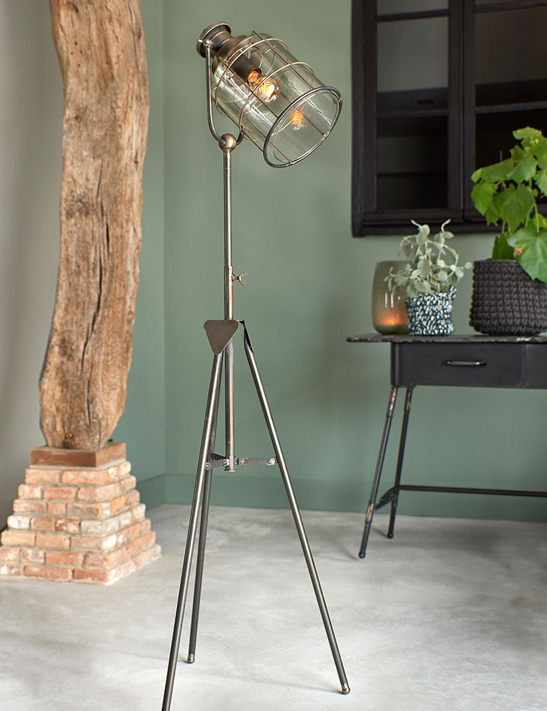Rustikale Braune dreibeinige Stehleuchte Light & Living - Vivaleuchten.de