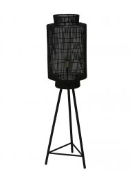 Schwarze Stativ-Stehlampe mit Drahtabdeckung-2091ZW