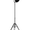 Schwarze Stativlampe mit Holzdetail-1914ZW