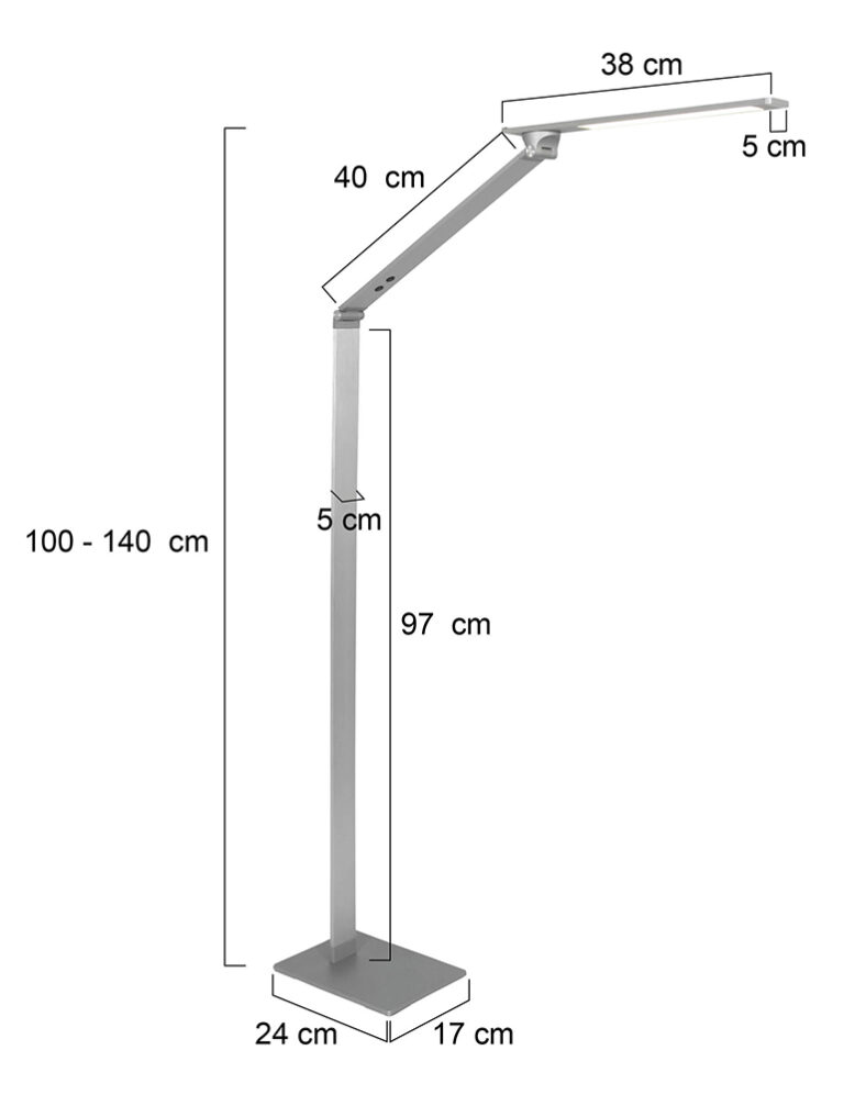Moderne rechteckige Schreibtischleuchte Steinhauer Serenade Stahl