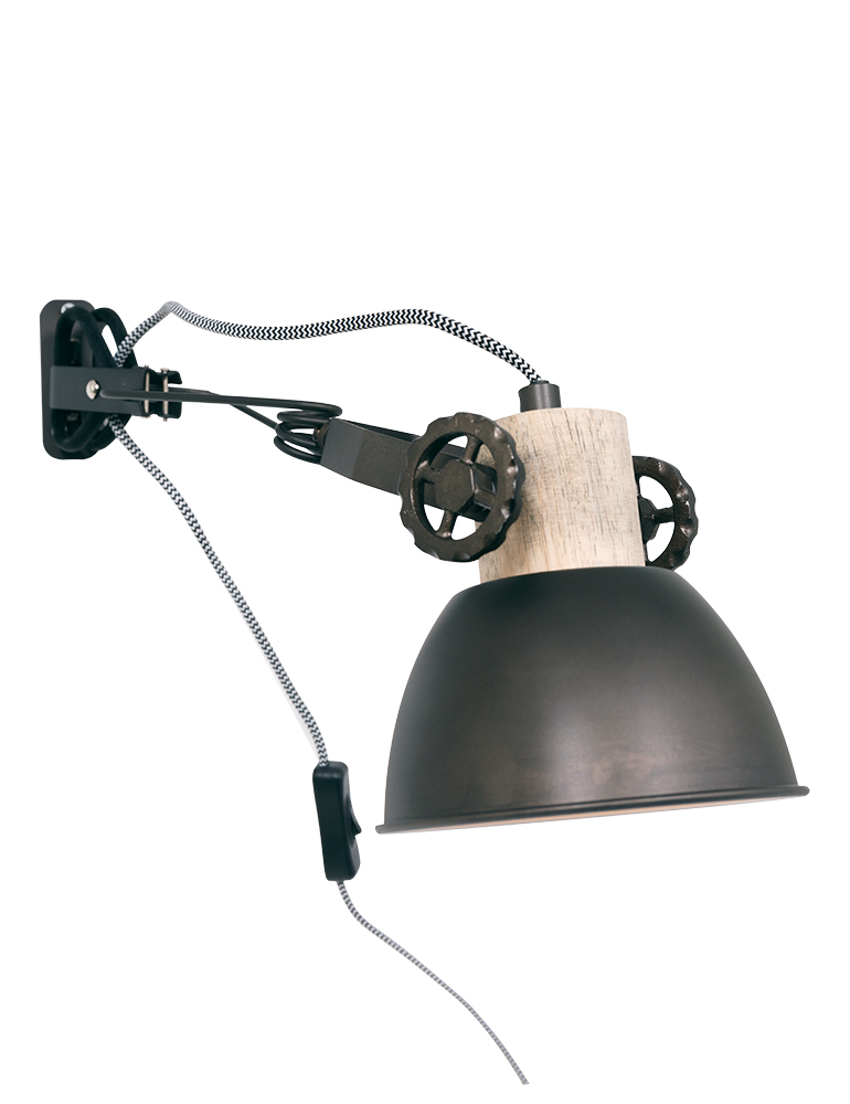 Wandleuchte Metallarmatur Mexlite Gearwood anthraziet – Bild 2