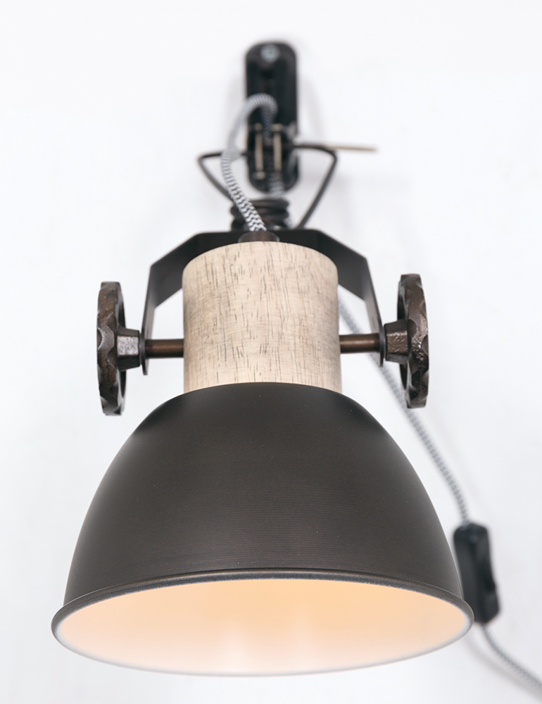 Wandleuchte Metallarmatur Mexlite Gearwood anthraziet – Bild 7