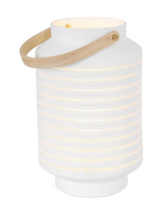 Tischleuchte Laterne Boho Anne Lighting Porcelain weiß - Vivaleuchten.de