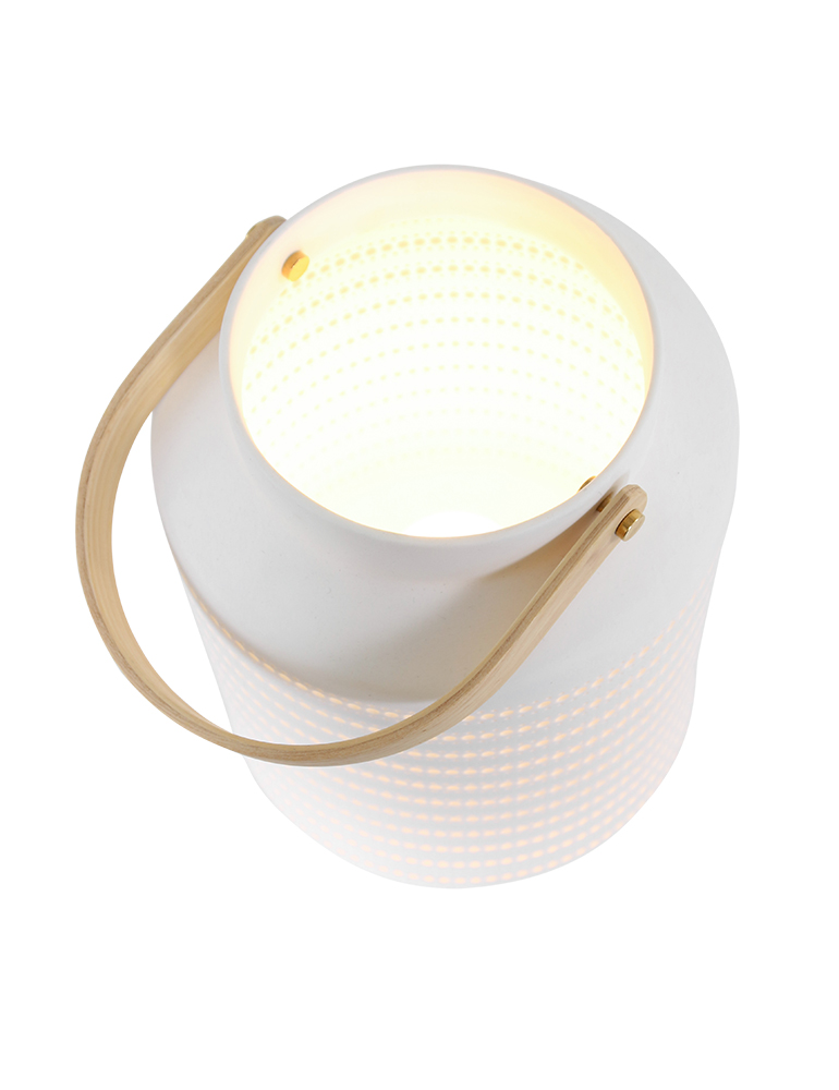 Tischleuchte Laterne Boho Anne Lighting Porcelain weiß - Vivaleuchten.de