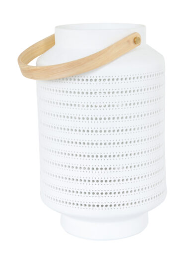 Tischleuchte Laterne Boho Anne Lighting Porcelain weiß - Vivaleuchten.de