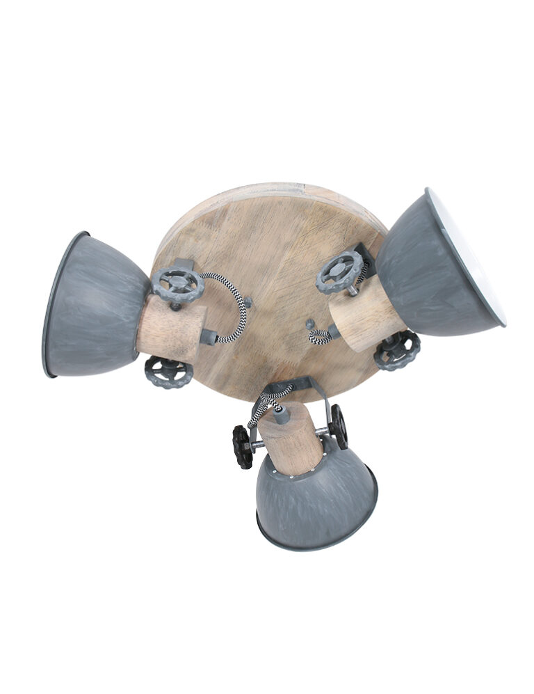 Industrielle Deckenleuchte Mexlite Gearwood grau - Vivaleuchten.de