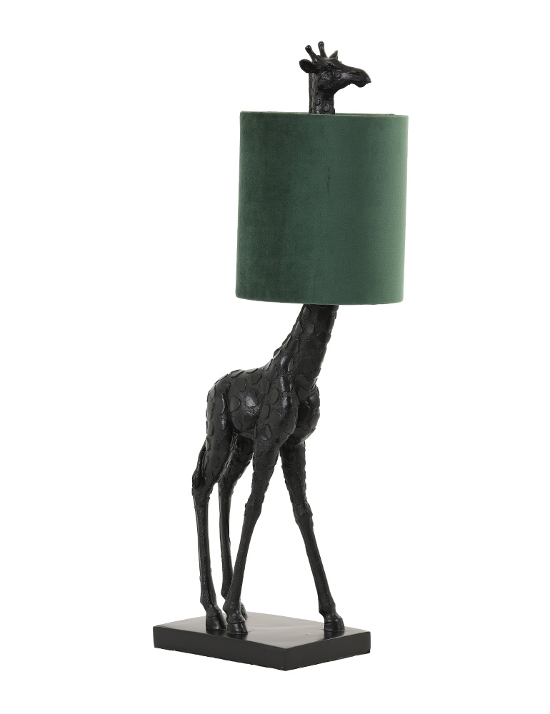 Tischleuchte Giraffe mit grünem Schirm schwarz-2923ZW