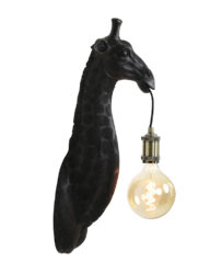 Tierkopf mit Lampenfassung Giraffe schwarz-3225ZW