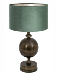 Tischlampe mit grünem Schirm Bronze-7001BR