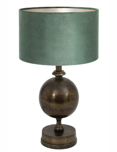 Tischlampe mit grünem Schirm Bronze-7001BR
