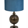 Tischlampe mit blauem Samtschirm Bronze-7007BR