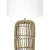 Botanische Tischlampe mit weißem Leinenschirm Bambus-7024B