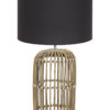Ländliche Tischlampe mit schwarzem Schirm beige-7027B