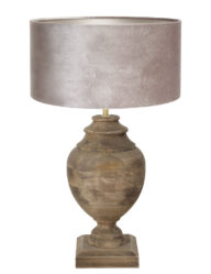 Vasenlampe mit silbernem Schirm Holz-7070B