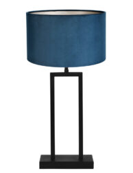 Blaue Samttischlampe schwarz-7093ZW