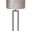 Rechteckige Tischlampe mit silbernem Schirm schwarz-7096ZW