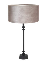 Elegante Tischleuchte mit silbernen Lampenschirm schwarz-8271ZW