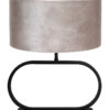 Elegante Tischleuchte mit grauem Samt Lampenschirm schwarz-8312ZW