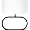 Ovale Tischlampe mit weißem Lampenschirm schwarz-8314ZW