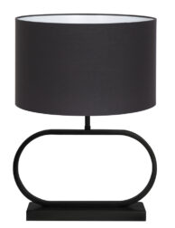 Lampenfuß oval mit schwarzer Schirm schwarz-8317ZW