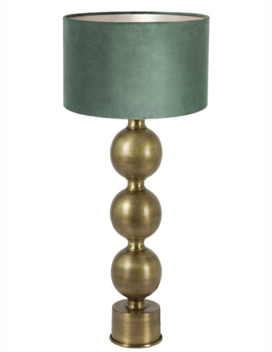Goldene Tischlampe mit grünem Schirm-8345GO