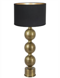 Tischlampe mit Glühbirnen und schwarzem Schirm-8347GO