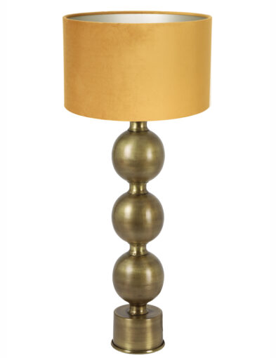 Klassische Tischlampe mit ockerfarbenem Schirm Gold-8348GO