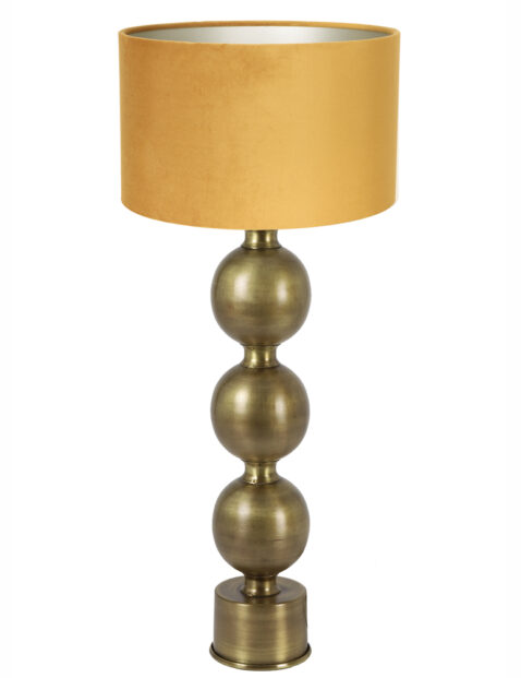 Klassische Tischlampe mit ockerfarbenem Schirm Gold-8348GO