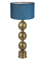 Tischlampe mit blauem Samtschirm-8351GO