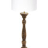 Skandinavische Tischlampe aus Holz mit weißem Schirm-8354BE