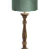 Botanische Tischlampe aus Holz grüner Schirm-8356BE