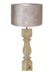 Ländliche Holztischlampe Silberschirm-8360BE