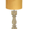 Tischlampe aus Holz mit ockerfarbenem Lampenschirm-8362BE