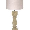 Tischlampe aus Holz mit Schirm in rustikalem Beige-8364BE