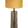 Massive Tischlampe mit ockerfarbenem Schirm Bronze-8367BR