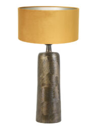 Massive Tischlampe mit ockerfarbenem Schirm Bronze-8367BR