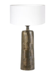 Klassisch dekorierte Tischlampe mit Schirm Bronze und Weiß-8368BR
