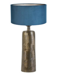 Fensterbanklampe mit samtblauem Schirm Bronze-8372BR