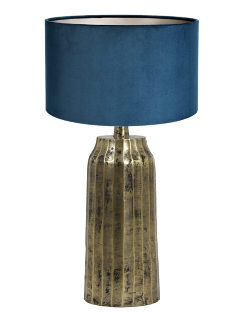 Schicke Stimmungslampe gold mit blauem Schirm-8386GO