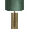 Goldene Tischlampe mit grünem Samtschirm-8415BR