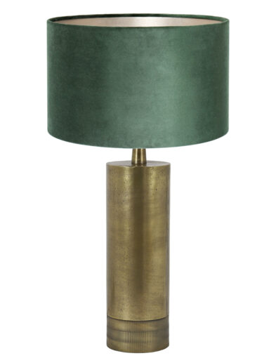 Goldene Tischlampe mit grünem Samtschirm-8415BR