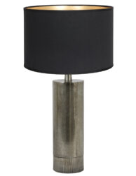 Silberne Tischlampe mit schwarzem Schirm und goldener Innenseite-8417ZW
