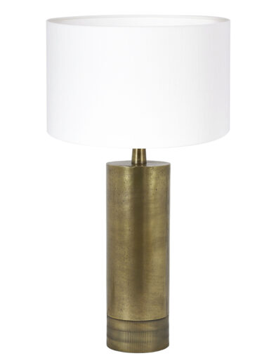 Goldene Tischlampe mit weißem Schirm-8419BR