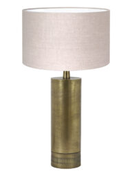 Goldene Tischlampe mit beigem Schirm-8420BR