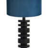 Lampensockel Disc mit blauem Samtschirm schwarz-8442ZW