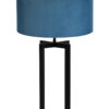 Fensterbanklampe mit blauem Samtschirm schwarz-8456ZW