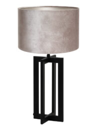 Tischlampe mit schwarzem Rahmen und silbernem Schirm-8458ZW